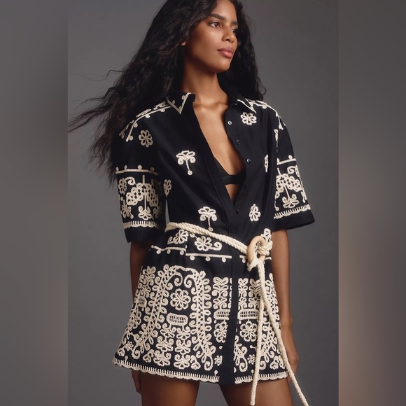 Maeve Short-Sleeve Collared Mini Shirt Dress - Picture 4 of 10